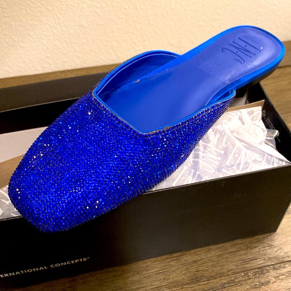 NIB [INC International Concepts] Joslyn Crystal Flat Slide Mules Women’s Sz 7 - Picture 5 of 13